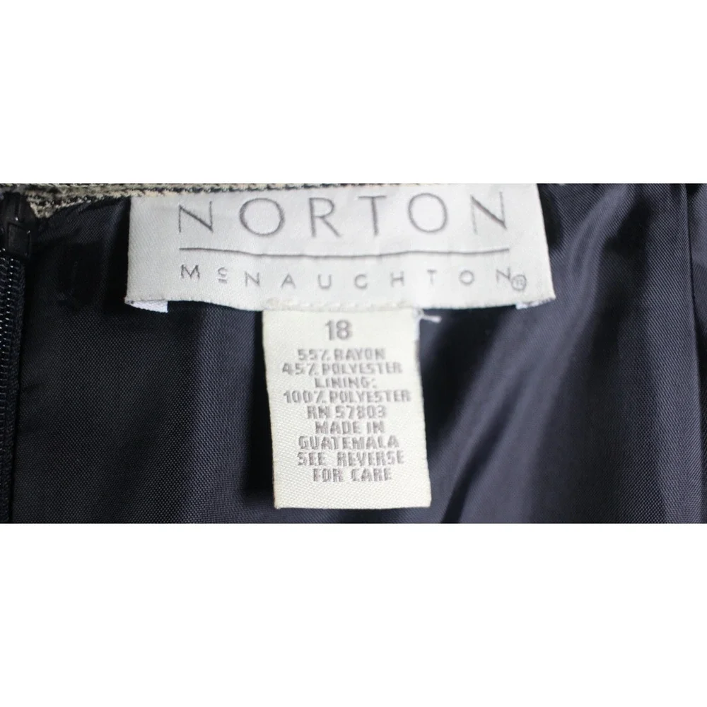 Norton McNaughton Womens Plus 18 Brown Plaid Pencil Skirt Lined Zip Rayon